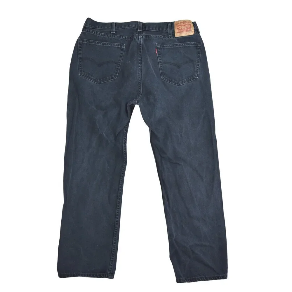 Levi's Men's 505 Size 40x32 Faded Washed Out Black Denim Jeans Grunge Rugged